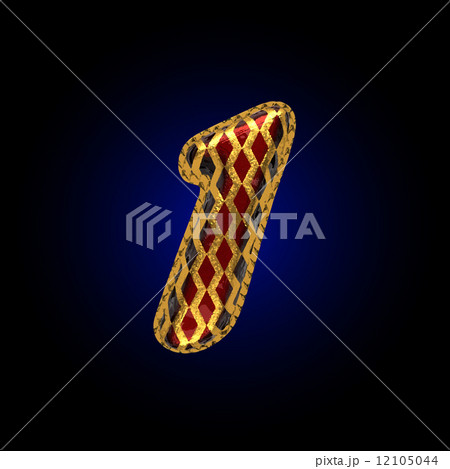 vector golden and red letter 1 12105044