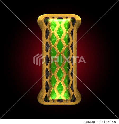 vector golden and green letter i vector golden and green letter i 12105130