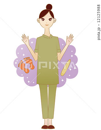 足つぼ マッサージのイラスト素材