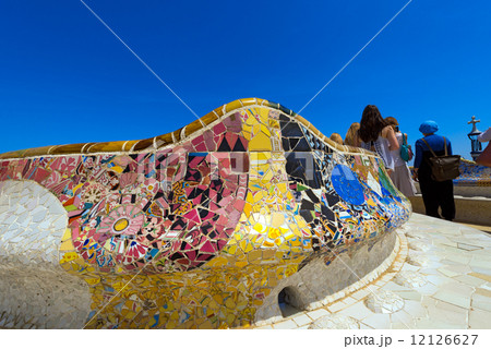 Ceramic Bench Park Guell - Barcelona Spain Ceramic Bench Park Guell - Barcelona Spain 12126627