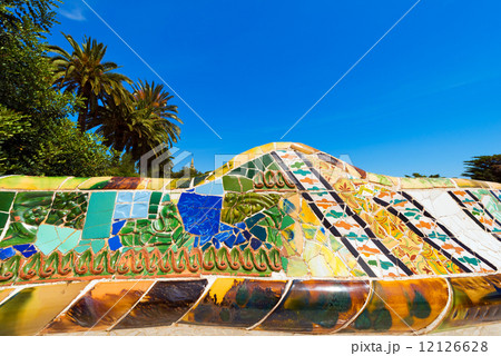 Ceramic Bench Park Guell - Barcelona Spain Ceramic Bench Park Guell - Barcelona Spain 12126628