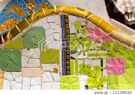 Ceramic Bench Park Guell - Barcelona Spain Ceramic Bench Park Guell - Barcelona Spain 12126630