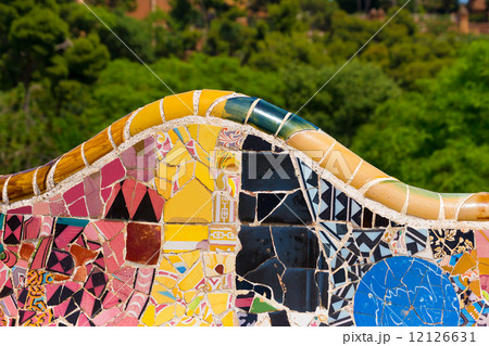 Ceramic Bench Park Guell - Barcelona Spain Ceramic Bench Park Guell - Barcelona Spain 12126631