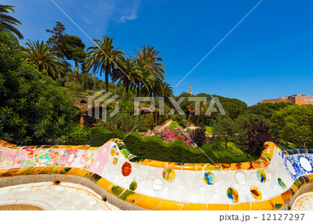 Ceramic Bench Park Guell - Barcelona Spain Ceramic Bench Park Guell - Barcelona Spain 12127297