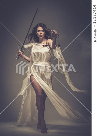 Femida, Goddess of Justice, with scales and sword Femida, Goddess of Justice, with scales and sword 12127414