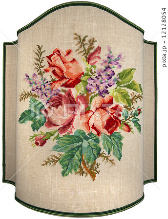 Vintage Embroidery - Roses Flowers and Leaves 12128054