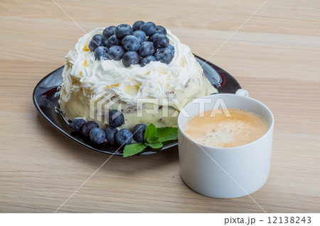 Coffee with blueberry cake 12138243