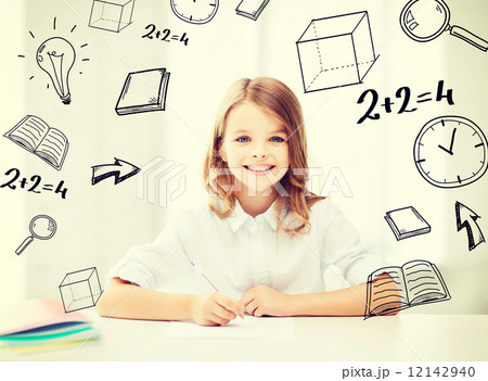 student girl studying at school student girl studying at school 12142940