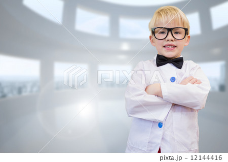 Composite image of cute pupil dressed up as teacher 12144416