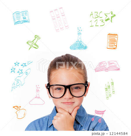 Composite image of cute pupil thinking 12144584