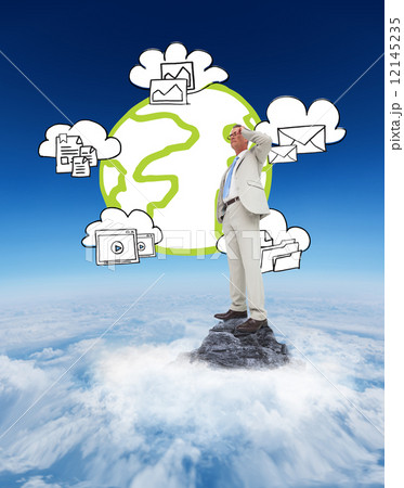 Composite image of thinking businessman Composite image of thinking businessman 12145235