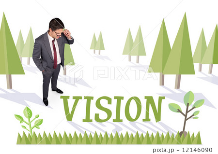 Vision against forest with earth tree Vision against forest with earth tree 12146090