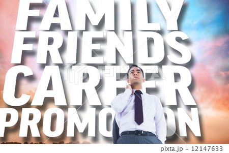 Composite image of unsmiling businessman standing Composite image of unsmiling businessman standing 12147633