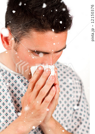 Composite image of close up of a patient sneezing 12150376