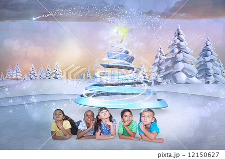 Composite image of cute kids thinking 12150627