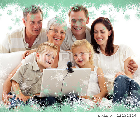 Composite image of happy family in a video conference Composite image of happy family in a video conference 12151114