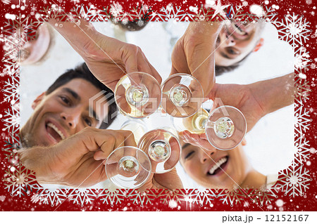 Casual business team toasting with champagne 12152167