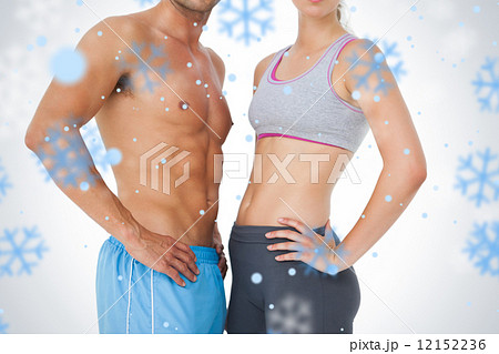 Mid section of a fit young couple Mid section of a fit young couple 12152236