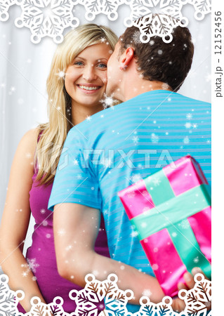 Man wait one kiss from his girlfriend Man wait one kiss from his girlfriend 12152456