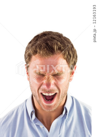 Angry man shouting towards camera 12163193