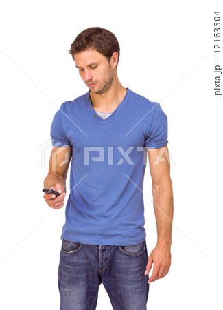 Man using his mobile phone 12163504