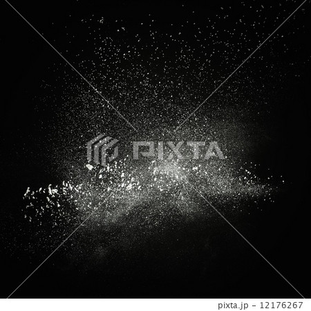 White powder exploding isolated on black White powder exploding isolated on black 12176267