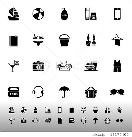 Beach icons on white background Beach icons on white background 12176406