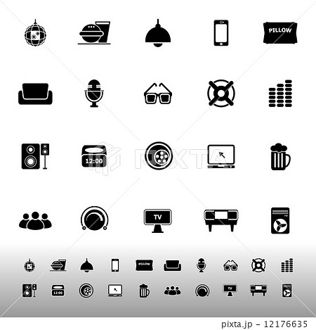 Home theater icons on white background Home theater icons on white background 12176635