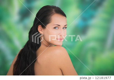 Beautiful nude brunette smiling at camera Beautiful nude brunette smiling at camera 12181977