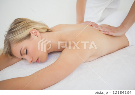 Beautiful blonde enjoying a massage 12184134