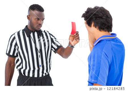 Referee sending off football player Referee sending off football player 12184285
