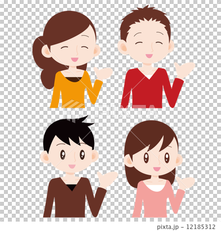 Men and women, 4 people upper body guidance 12185312