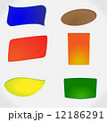 A set of six packaging labels in different shapes and colors 12186291
