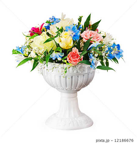 Bouquet from flowers in vase isolated on white background. Bouquet from flowers in vase isolated on white background. 12186676
