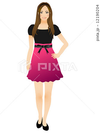 モデル立ちの女性のイラスト素材 12190204 Pixta