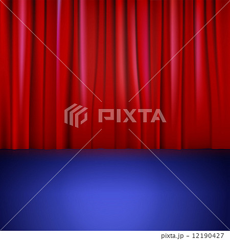 Stage with red curtain. 12190427