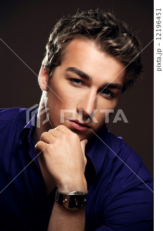 Closeup portrait of a handsome young man Closeup portrait of a handsome young man 12196451