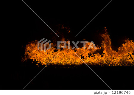 Blazing flames on black background Blazing flames on black background 12196746