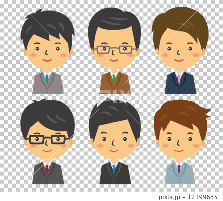 ビジネスマン お父さん セットのイラスト素材