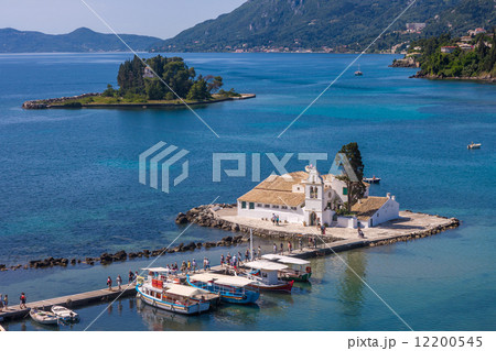 scene of Vlacherna monastery, Kanoni, Corfu 12200545