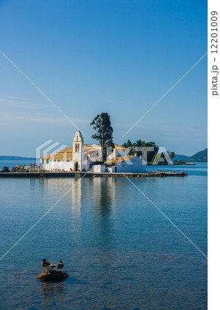 scene of Vlacherna monastery, Kanoni, Corfu 12201009