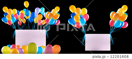 Holiday banners with colorful balloons 12201608