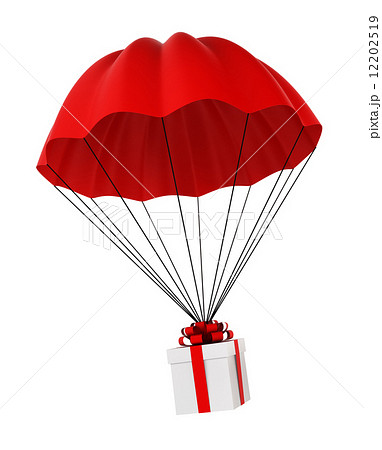 Parachute With A Gift Boxのイラスト素材