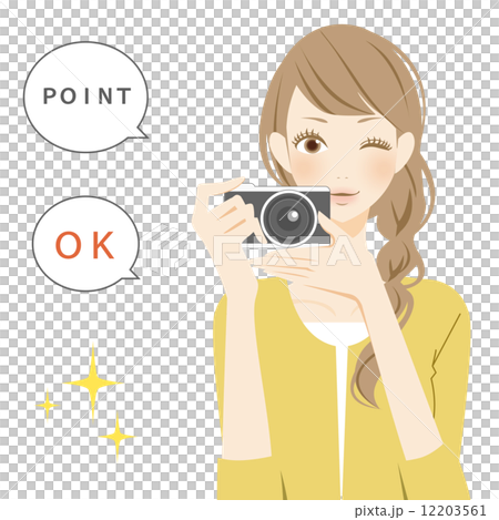 A smiling woman holding a positive parts camera 12203561