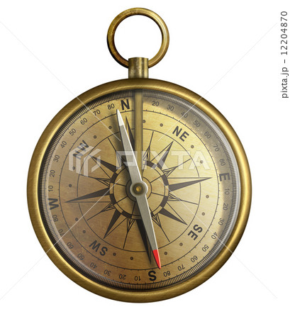 old brass compass, realistic illustration isolated on white 12204870