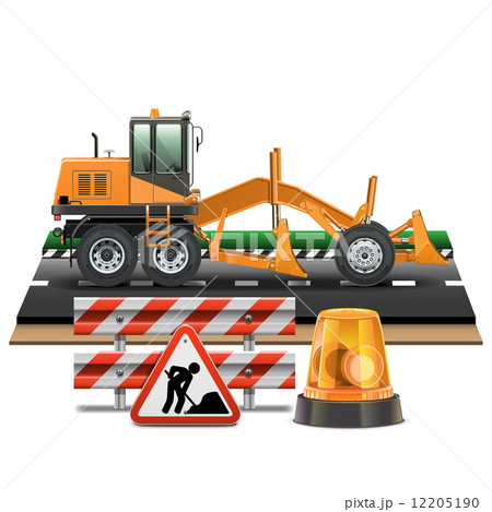 Vector Road Construction with Grader 12205190