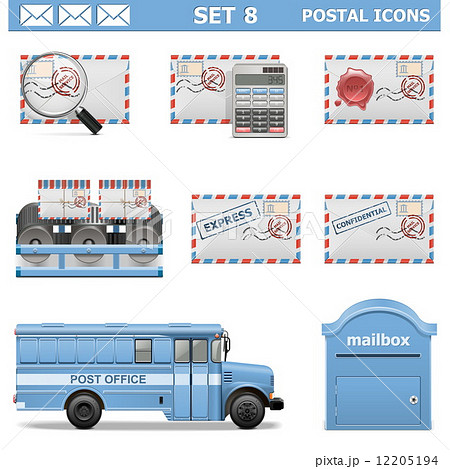 Vector Postal Icons Set 8 12205194