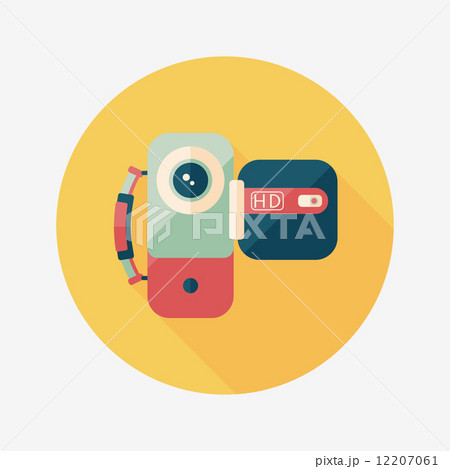 Video camera flat icon with long shadow Video camera flat icon with long shadow 12207061