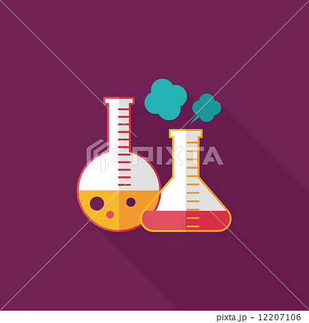test tube flat icon with long shadow 12207106