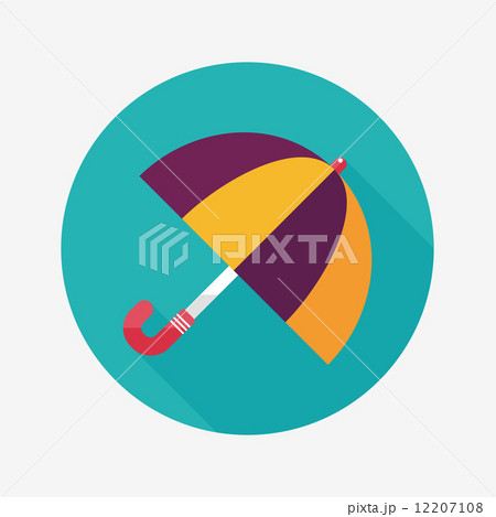 umbrella flat icon with long shadow 12207108